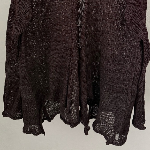 Skif Handknit Brown Multi-Fiber Art To Wear Cardigan - Picture 5 of 9